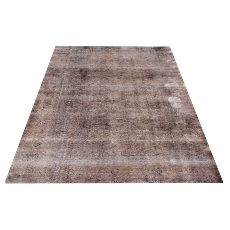 Tapis gris foncé à transition de couleur 6 pi 4 po x 9 pi 10 po