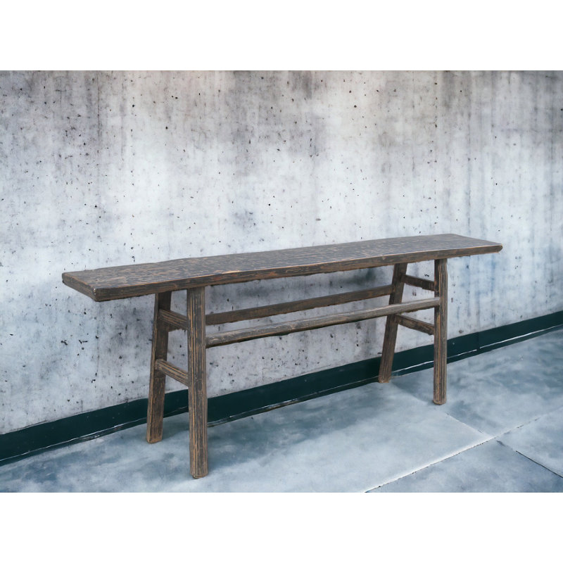 Table rustique en bois de ferme, Noir / brun, Noir / brun, H 31,9 po x l 88,6 po x P 14,2 po