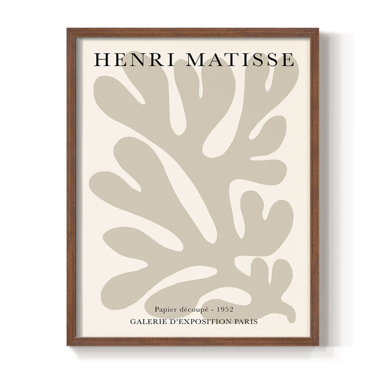 Matisse CCV III, reproduction encadrée - bois massif, Brun, H 10 po x l 8 po