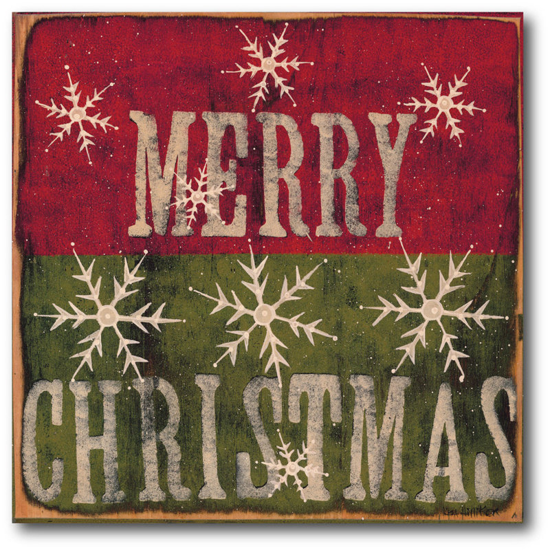 « merry christmas flocons », impression sur toile tendue