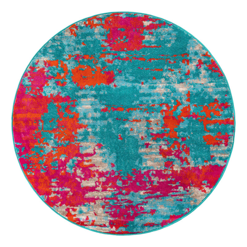 Abstract Indoor Rug, Round 5'3"