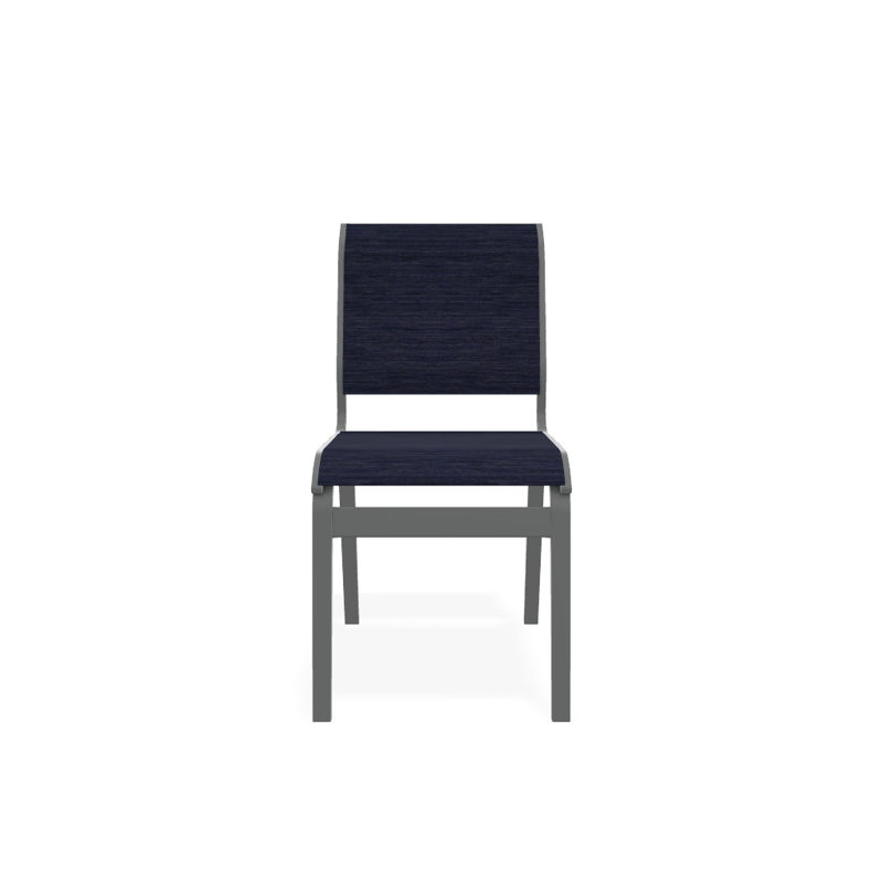 Chaise d'appoint de salle à manger Hiraku, Graphite texturé, Indigo Collect