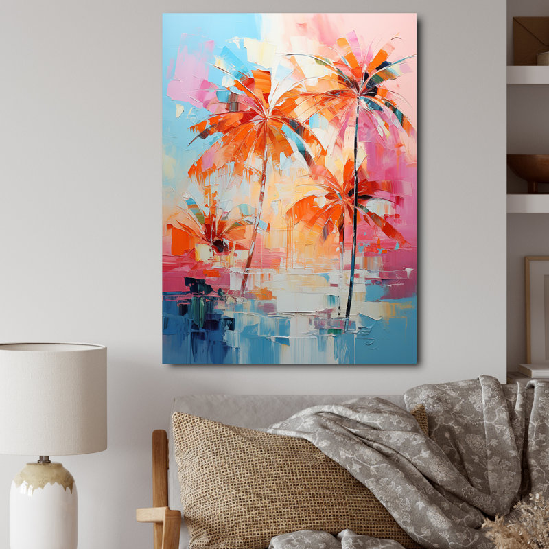 Floral Wall Art Living Room, Toile tendue, H 40 po x l 30 po x P 1,5 po