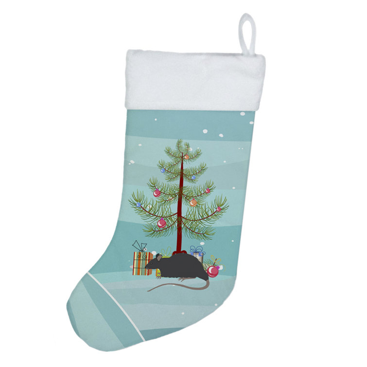 The Holiday Aisle® Black Rat Merry Christmas Stocking | Wayfair