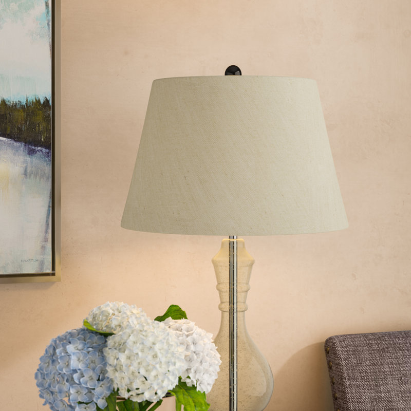 Abat-jour Linen Empire (Araignée), Lin beige, H 9,5 po x l 14 po x P 14 po