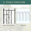7.6FTMetal Garden Arch w/ Double Gate, Garden Arbor Trellis, Black