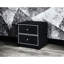 Table d'appoint moderne en noir et argent avec grand espace de rangement élégant et fonctionnel argenté