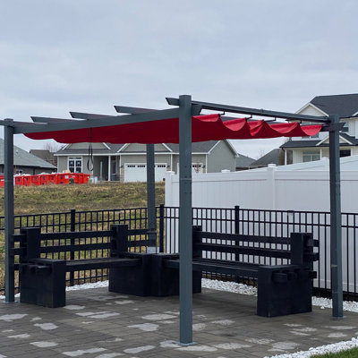  Pavillon de jardin mauve L 10 pi. Pergola en métal avec auvent