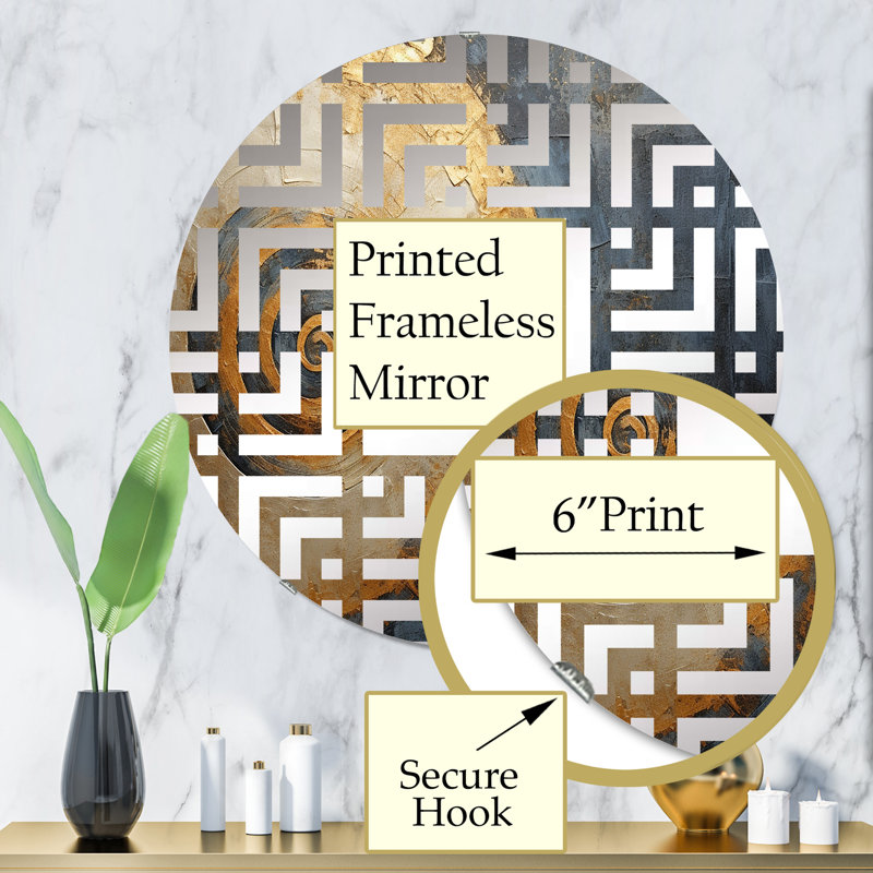 Miroir décoratif Golden Twilight Spiral III - Maze MIR106051 C, 31,4 po x 31,4 po