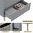 Grey 5 Drawer Dresser for Bedroom Fluted Tall Dresser with Large Drawers and Sturdy Gold Legs Support Dressers Chests of Drawers for Bedroom Living Room s' Room-243776788
