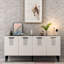 Console élégante, anthracite et blanche, panneau de particules recouvert de mélamine à 100%, épaisseur: 0,7 pouce | Parfait pour le vestibule, le salon et la décoration moderne, durable et élégant-1011322469