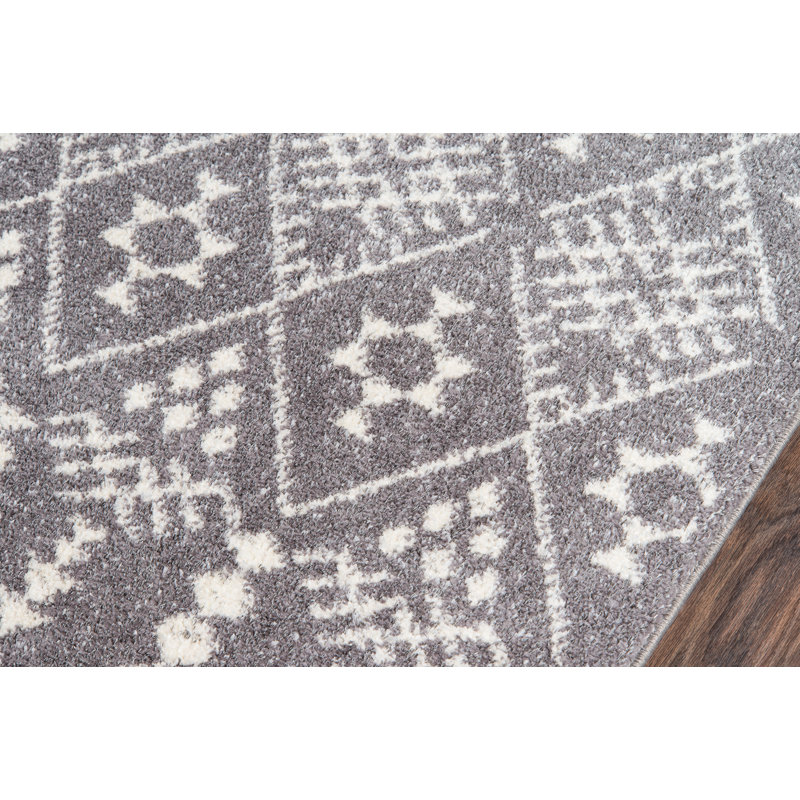 Tapis à motif sud-ouest gris Begley, Rectangle 5 pi 3 po x 7 pi 6 po