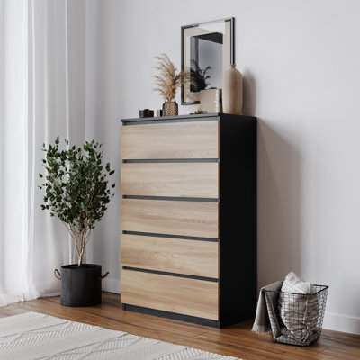 Baptistine 70 cm W Chest of 5 Drawers