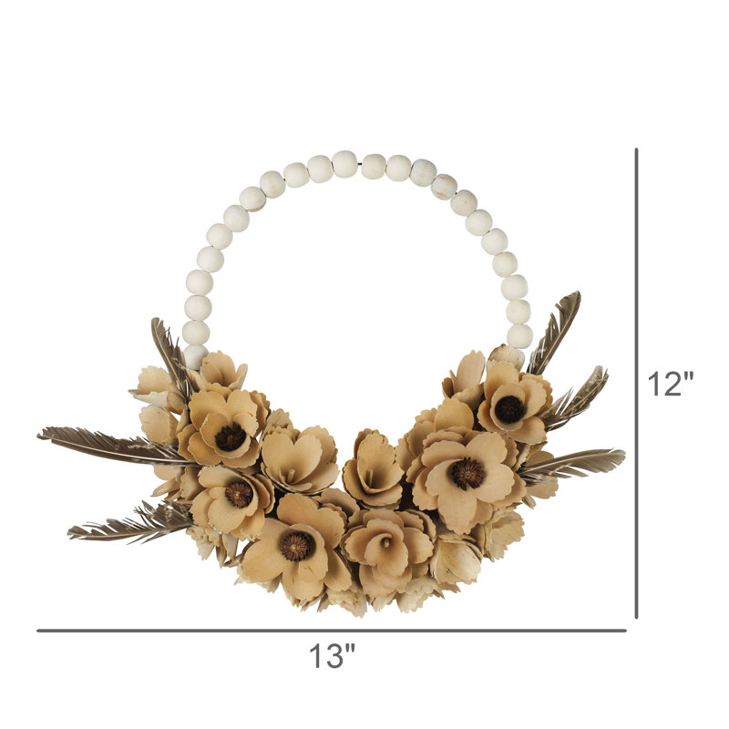 Couronne à raser en bois avec plumes