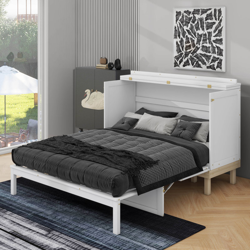 Queen Size Murphy Bed, White