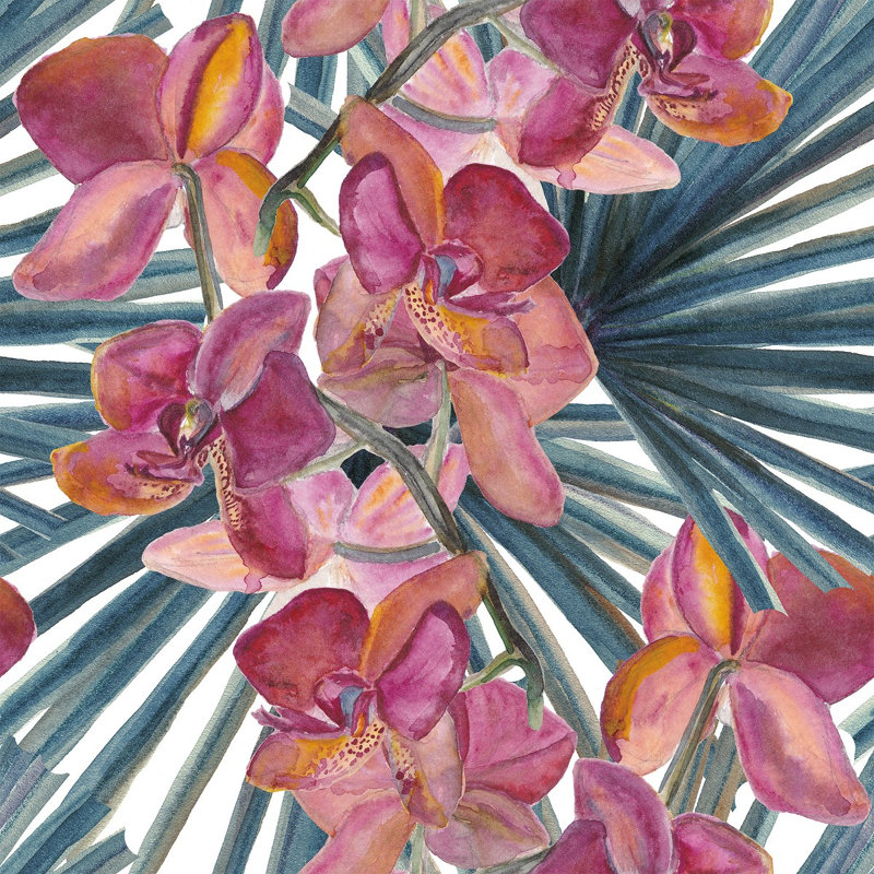 Adhésif mural floral d'Hitje, L 2,08 pi x L 10,42 pi