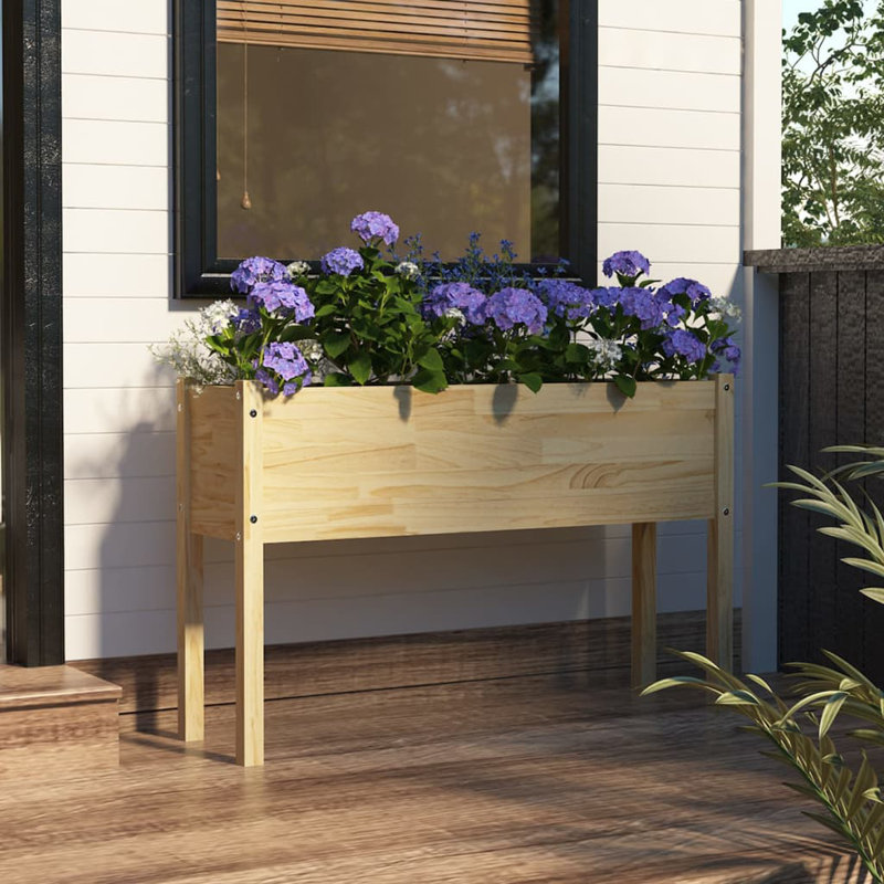 Alasteir Wood Planter Box, 70cm H x 70cm W x 70cm D, Light Brown