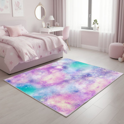 Luxurious Woven Carpet 5.2 x 7.5 ft, 100% Polyester, 0.4 in Pile Height | Antibacterial, Non-Slip PVC Dot Underside, Machine Washable | Elegant 3D Digital Print Design, Perfect for Living Room & Bedroom Décor