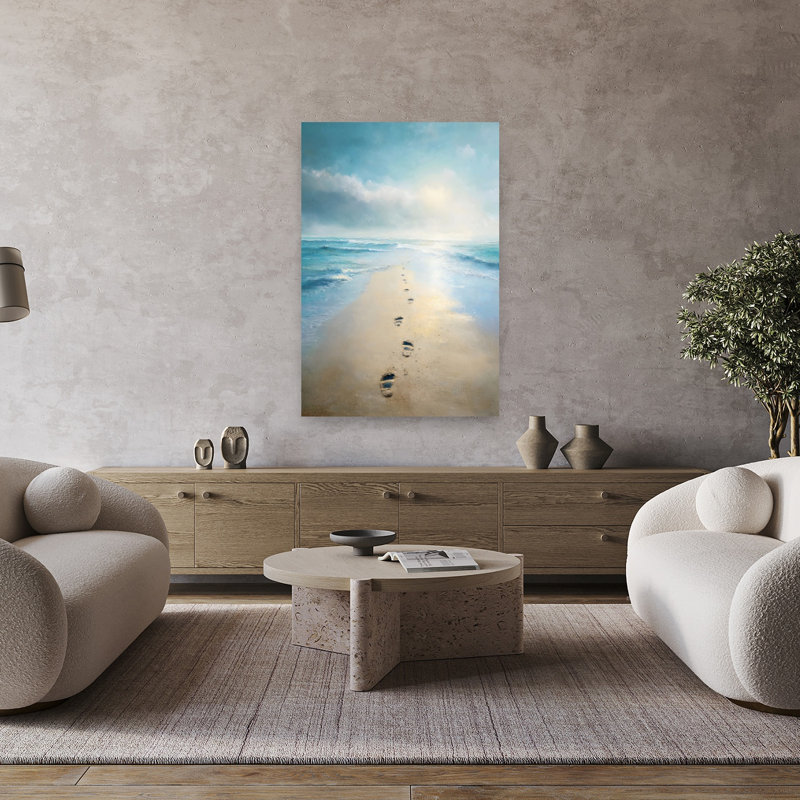 «Ill Carry You Contemporary Peaceful Serene Coastal», reproduction d'art mural, 48" H x 32" W