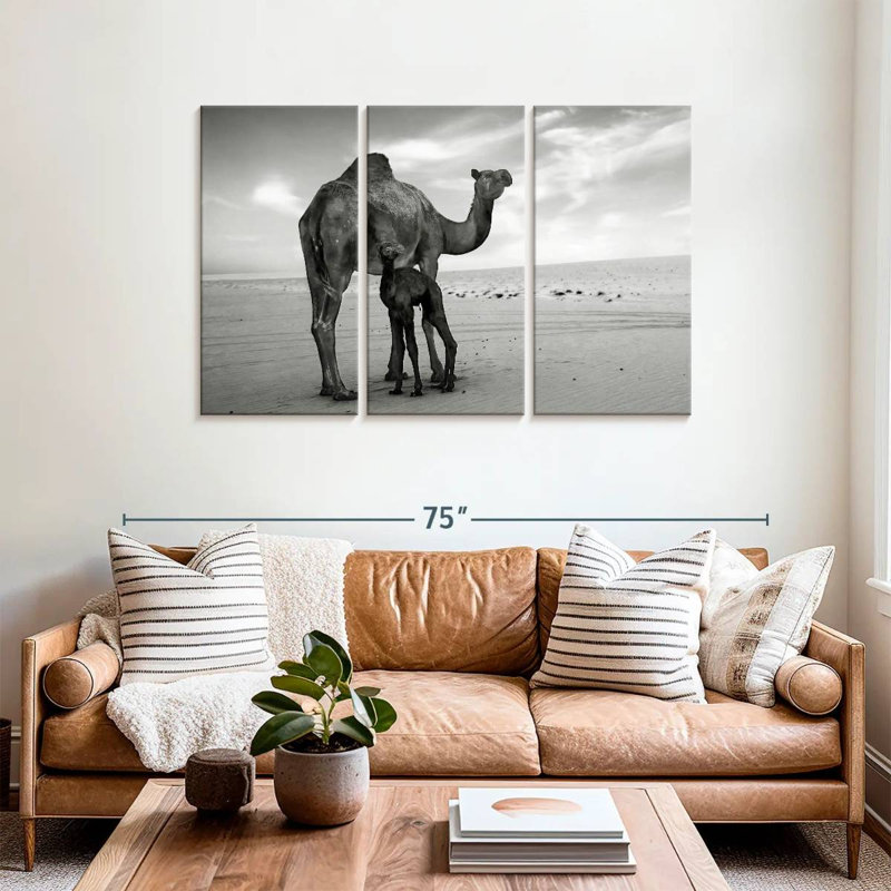 Brampt Monochrome Camels, 36" H x 57" W