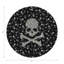 Crossbones Large Black Vegan Leather Round Coasters