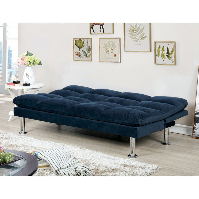 Zayric Futon Sofa Bed, Blue Fabric