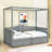 2 Drawers Twin Wood Canopy Daybed-253165163