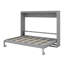 Lit escamotable horizontal avec station de charge USB, armoire murale escamotable en bois avec lattes Farmhouse-895173463