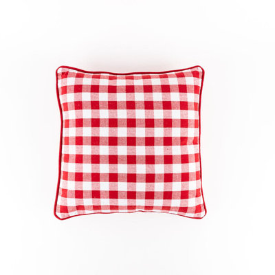 Checkered Cotton Outdoor Throw Pillow