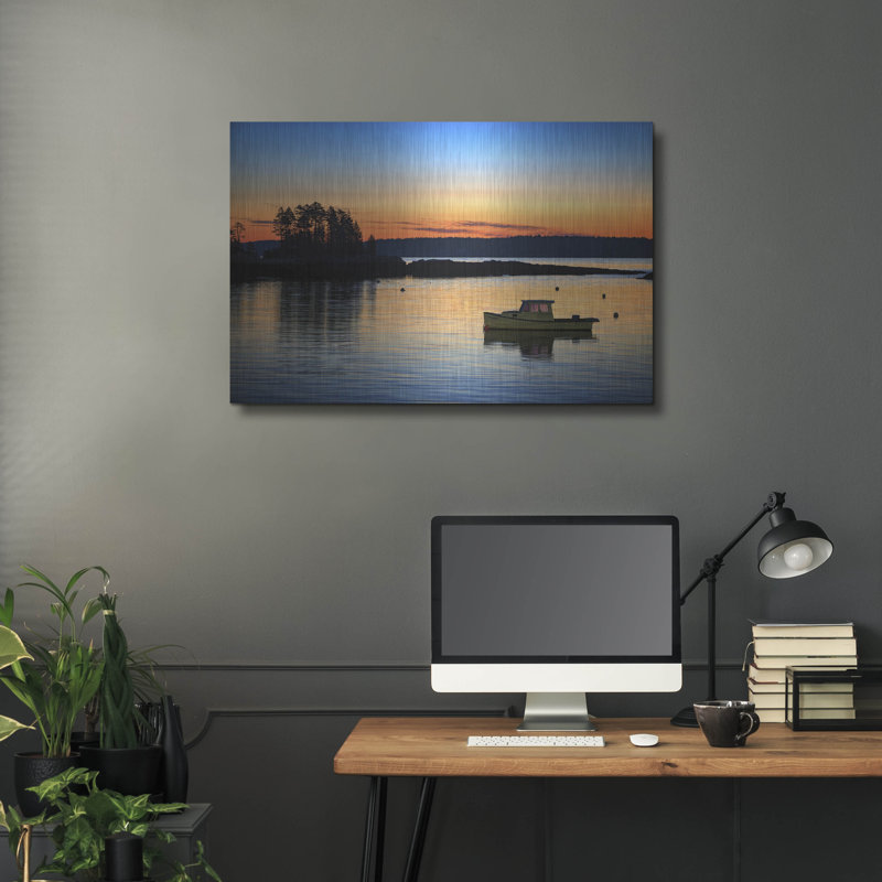 Mur en métal «Twilight In Five Islands Harbor» par Rick Berk, H 24 po x l 36 po