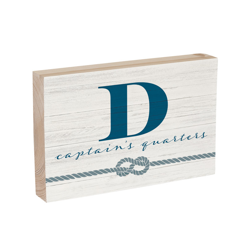 Coastal Wooden Plock Monogram Captain 12x8" D