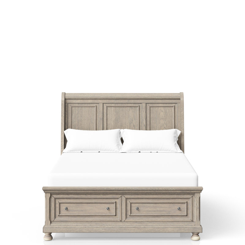 Grand lit de rangement antique gris, solide et fiable, deux tiroirs pour lit de commodité avec tiroirs, moderne et élégant
