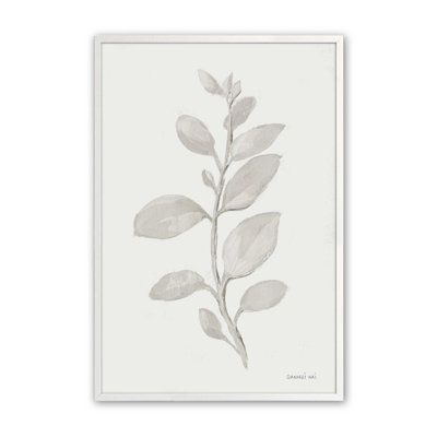 Élégant imprimé feuilles grises II