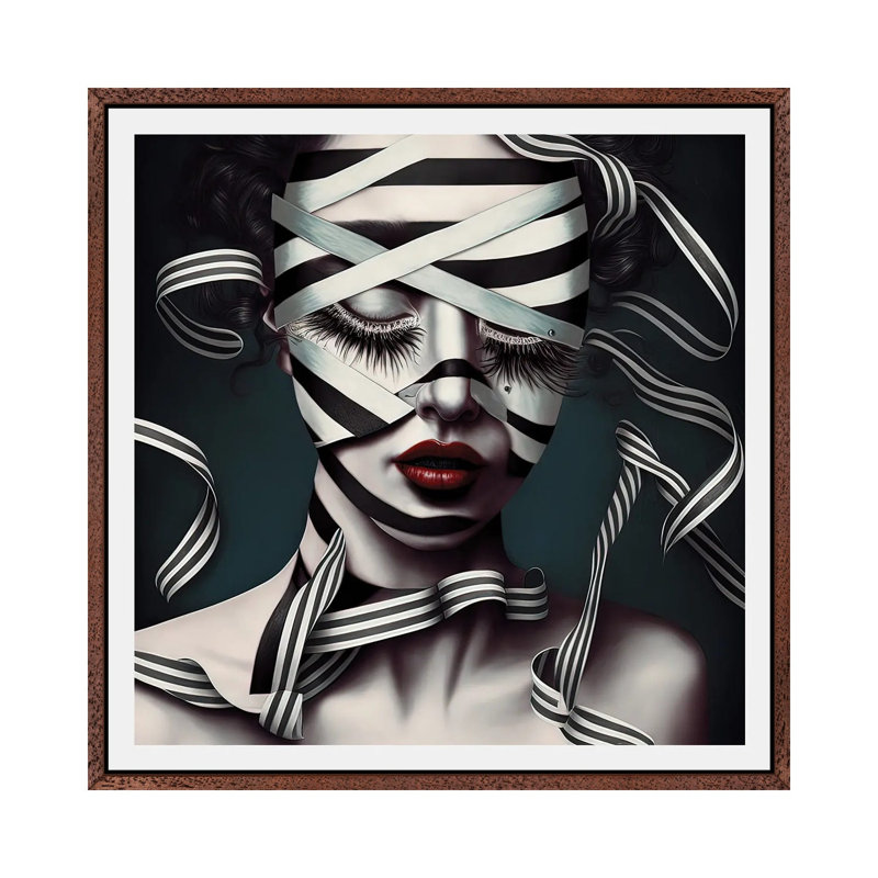 Ribbon Cage IV 1 Piece Wall Art on Canvas, 93.98 cm H x 93.98 cm W, Classic Wood Framed