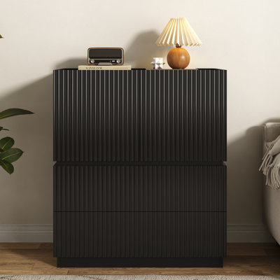 Tiroirs de rangement empilables, bacs de rangement en bois cannelé