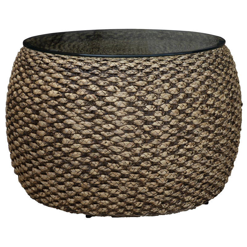 Onshuntay Round Seagrass Coffee Table, 19" H x 38" W x 38" L