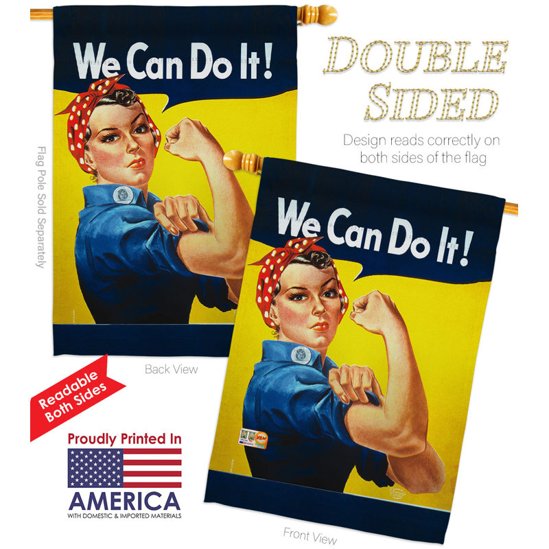 Drapeau de maison en polyester 28 po x 40 po Girl Power