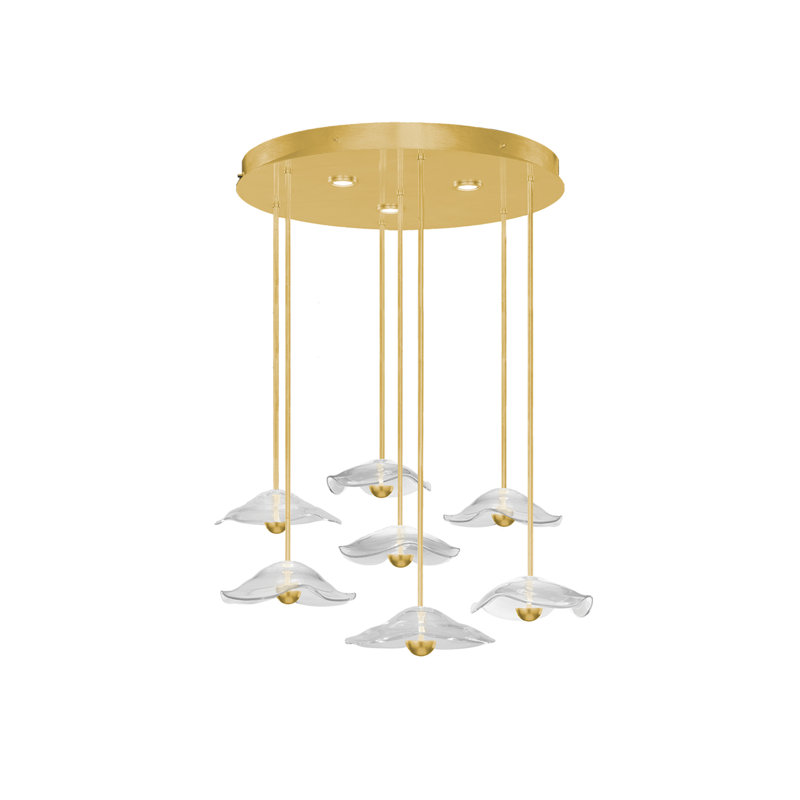Luminaire suspendu rond l 43 po Embark, Clair, Feuille d'or standard