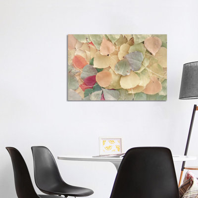 Fallen Leaves Creamy by Nik Rave - Wrapped Canvas Print