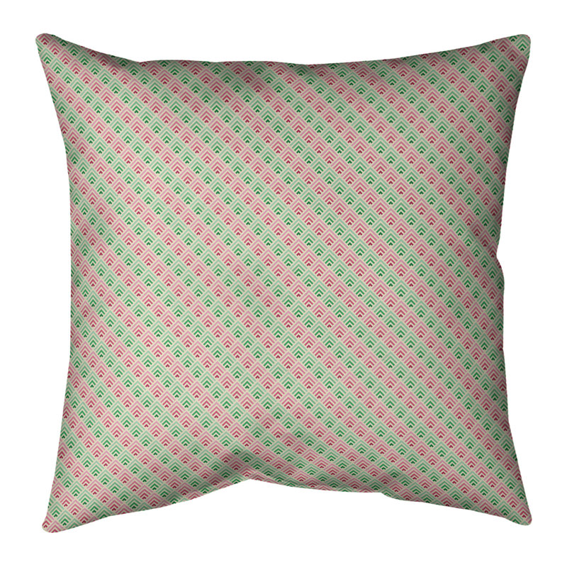 Coussin décoratif intérieur / extérieur Katelyn Elizabeth, 18 po x 18 po, Brun; rouge; vert
