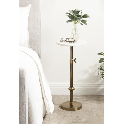 Traditional Adjustable-Height Metal Pedestal Table