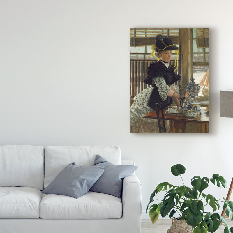 « tea, 1872 », reproduction de peinture à l’huile sur toile tendue, H 32 po x l 24 po x P 2 po