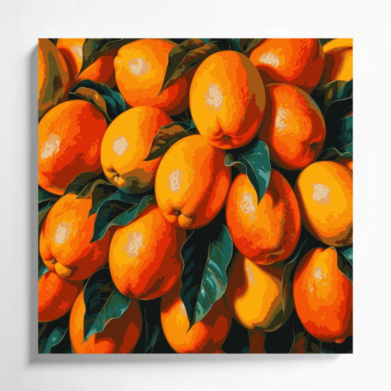Art mural sur toile vert "Fruit mano", H 16 po x l 16 po