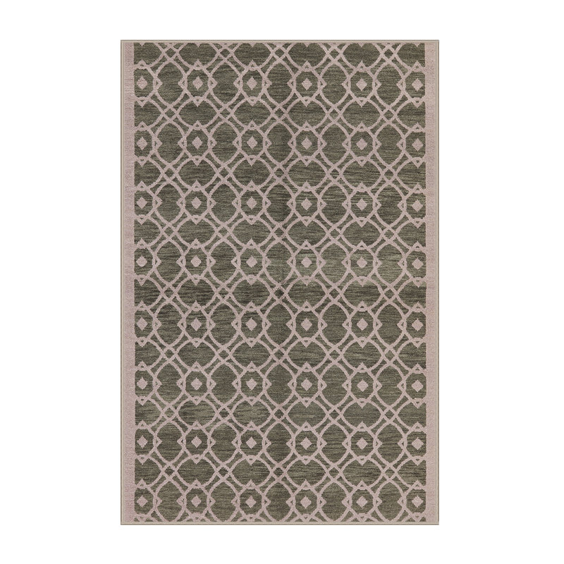 Tapis vert à motif géométrique Sembrini, Rectangle 8 pi x 10 pi