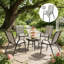 Ensemble de 4 chaises de salle à manger d'extérieur empilables, tissu maillé respirant, structure en acier durable, conception peu encombrante pour patio et terrasse-1314290066