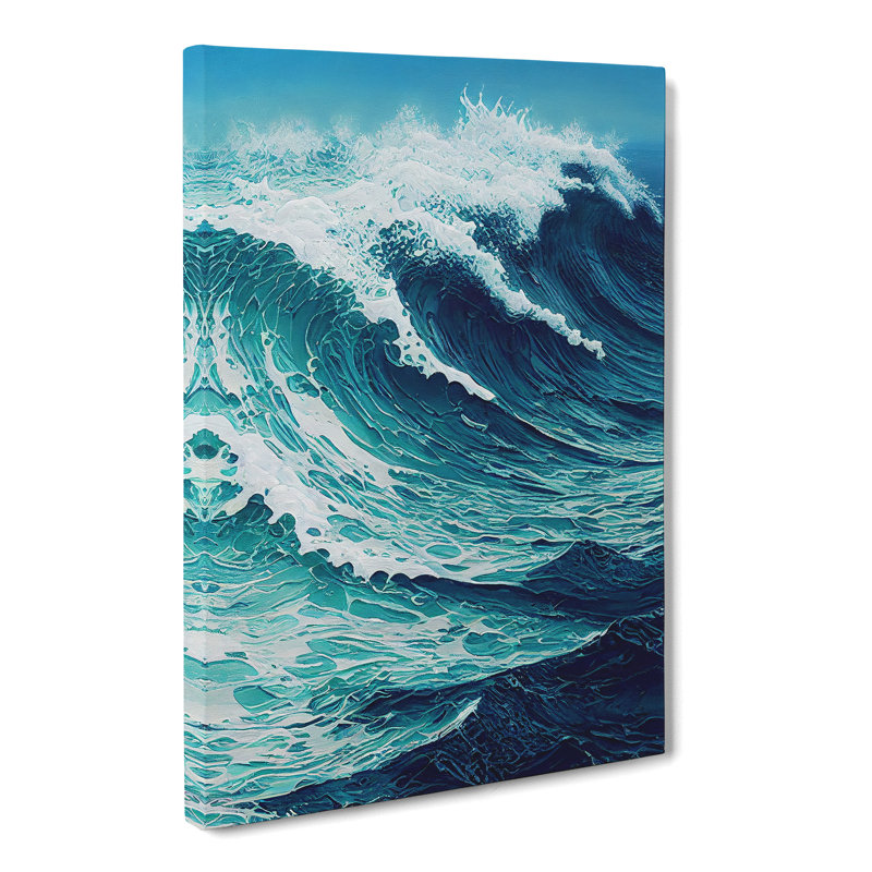 Seascape Painting Hydrodipped - Wrapped Canvas, 60cm H x 40cm W x 3cm D