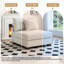 Fauteuil rembourré en chenille blanc cassé avec dossier rembourré, module de chaise simple pour canapé modulaire-27806438-27806435