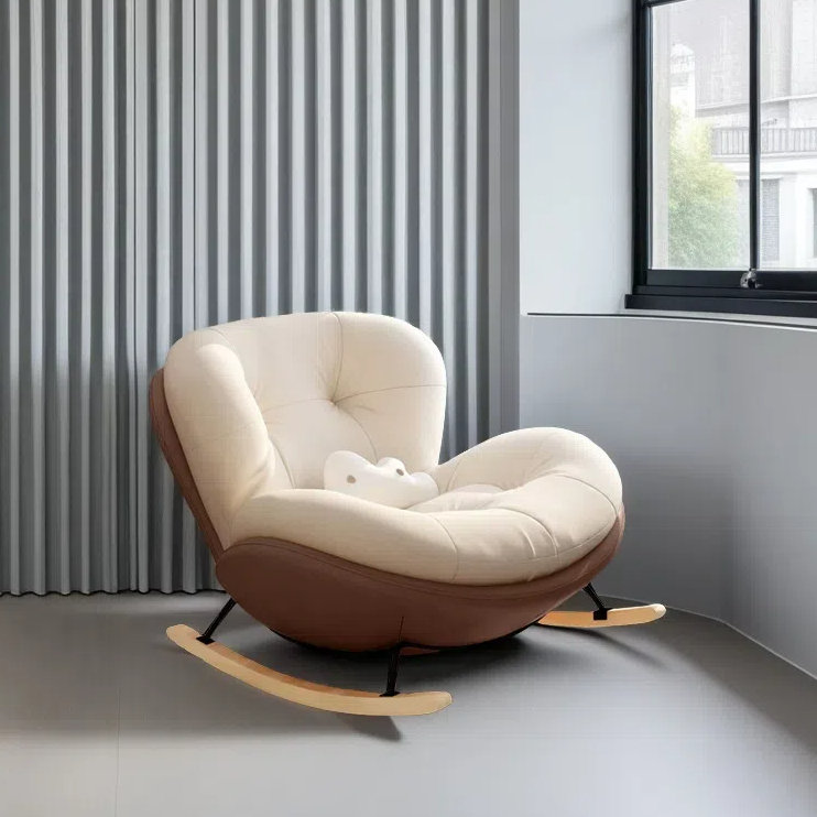 Chaise berçante Creative Fashion, Noir / brun / café clair