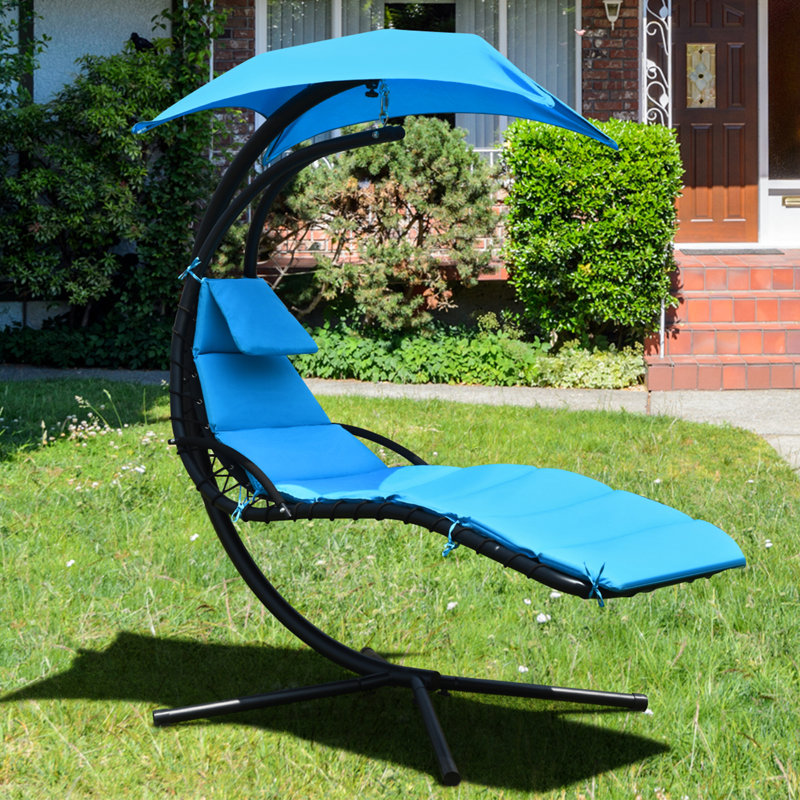 Chaise longue avec support Kelvin, Bleu clair