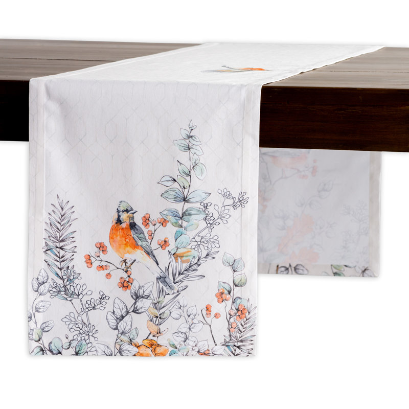 Maison d'Hermine Whitish Shabby Chique 100% Cotton Table Runner - Single Layer - 14.5" x 108", 108" x 14.5"